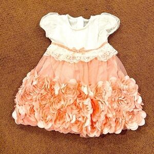 Nannette Baby Girl Floral Dress Lace Size 2T Flower Girl Wedding Party Ruffle